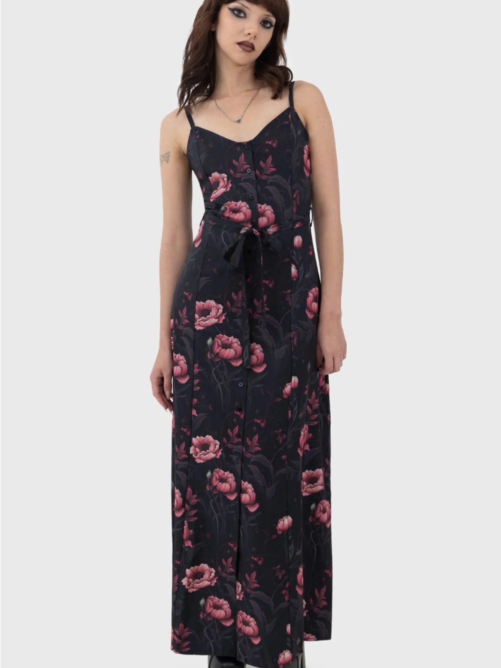 Killstar Cottage Chorus   Maxi Dress NWT Pink Floral Gothic Cottagecore Dress